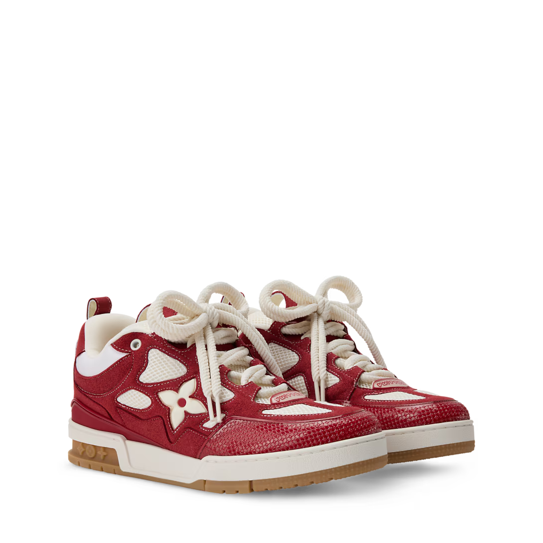 LV Skate Sneaker Mix of Materials Red M2