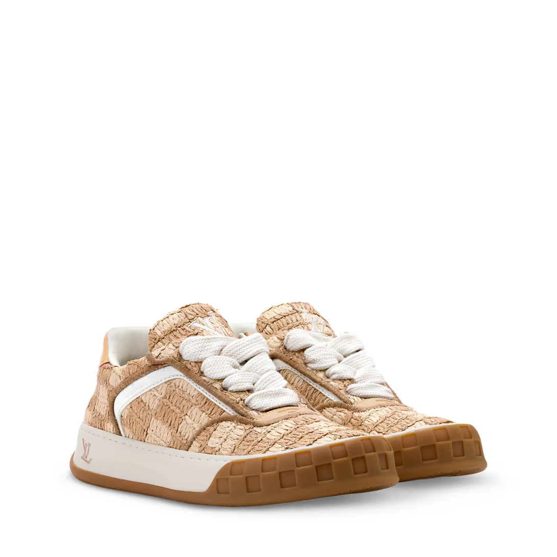 LV Tilted Sneaker Raffia Beige