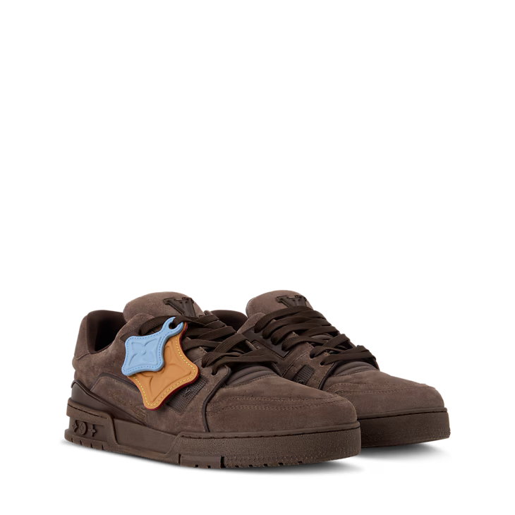 LV Trainer Distressed Sneaker Marron