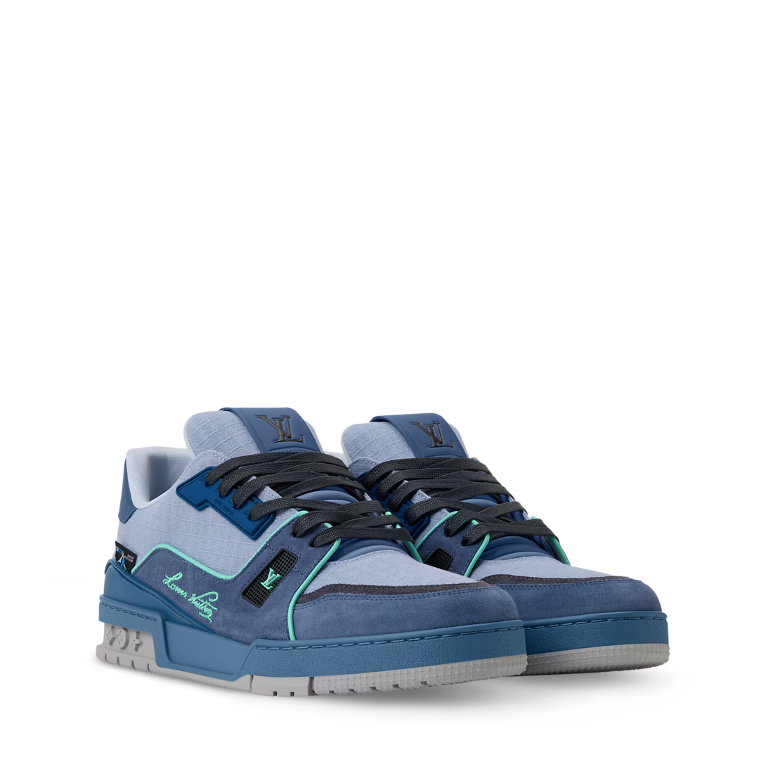 LV Trainer Outdoor Sneaker Textile/Suede Calf Leather Blue