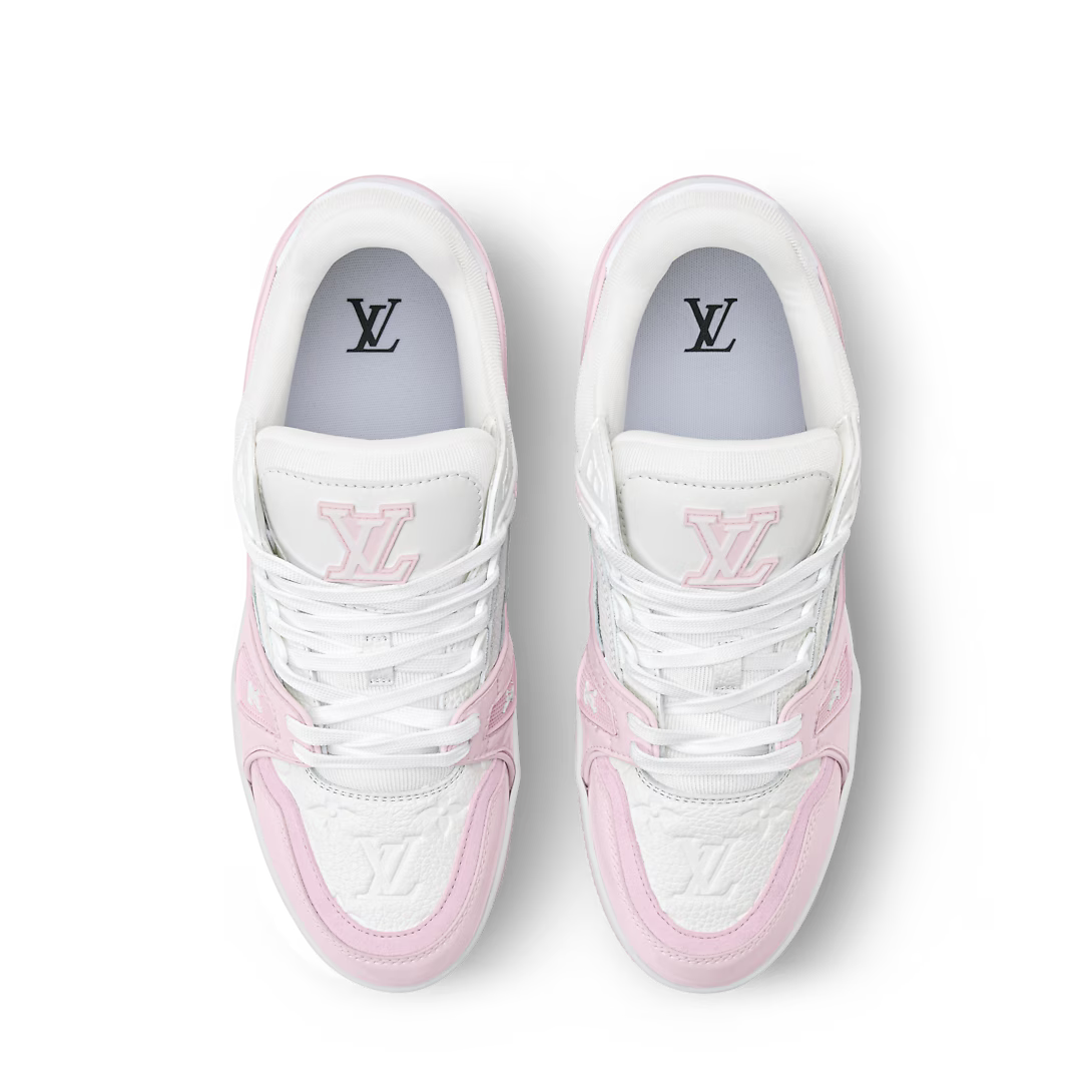 LV Trainer Sneaker Monogram Grained Calf Leather Pink