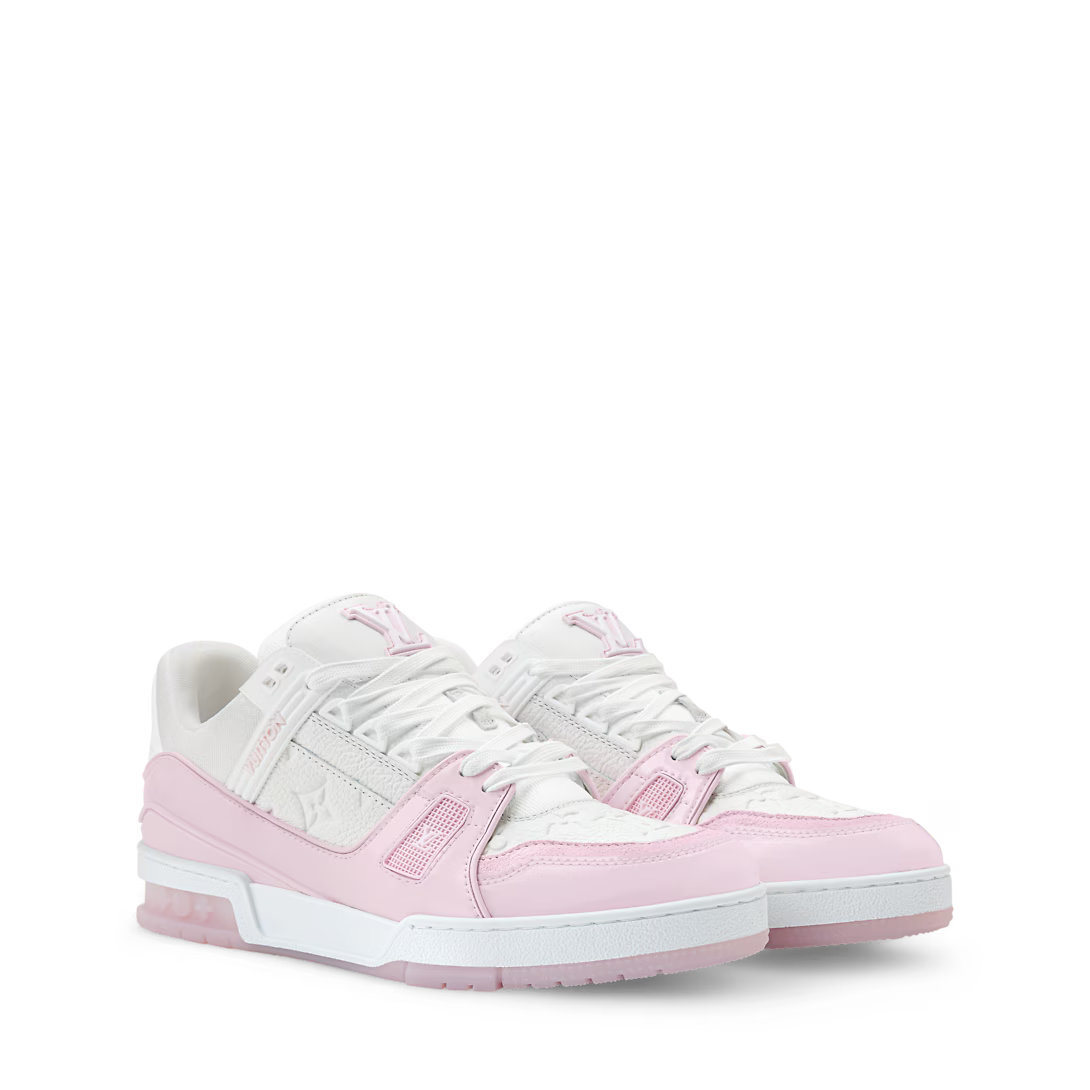 LV Trainer Sneaker Monogram Grained Calf Leather Pink