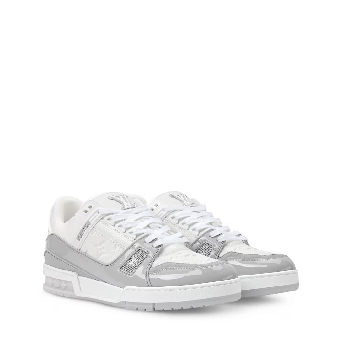 LV Trainer Sneaker Monogram Grained Calf Grey