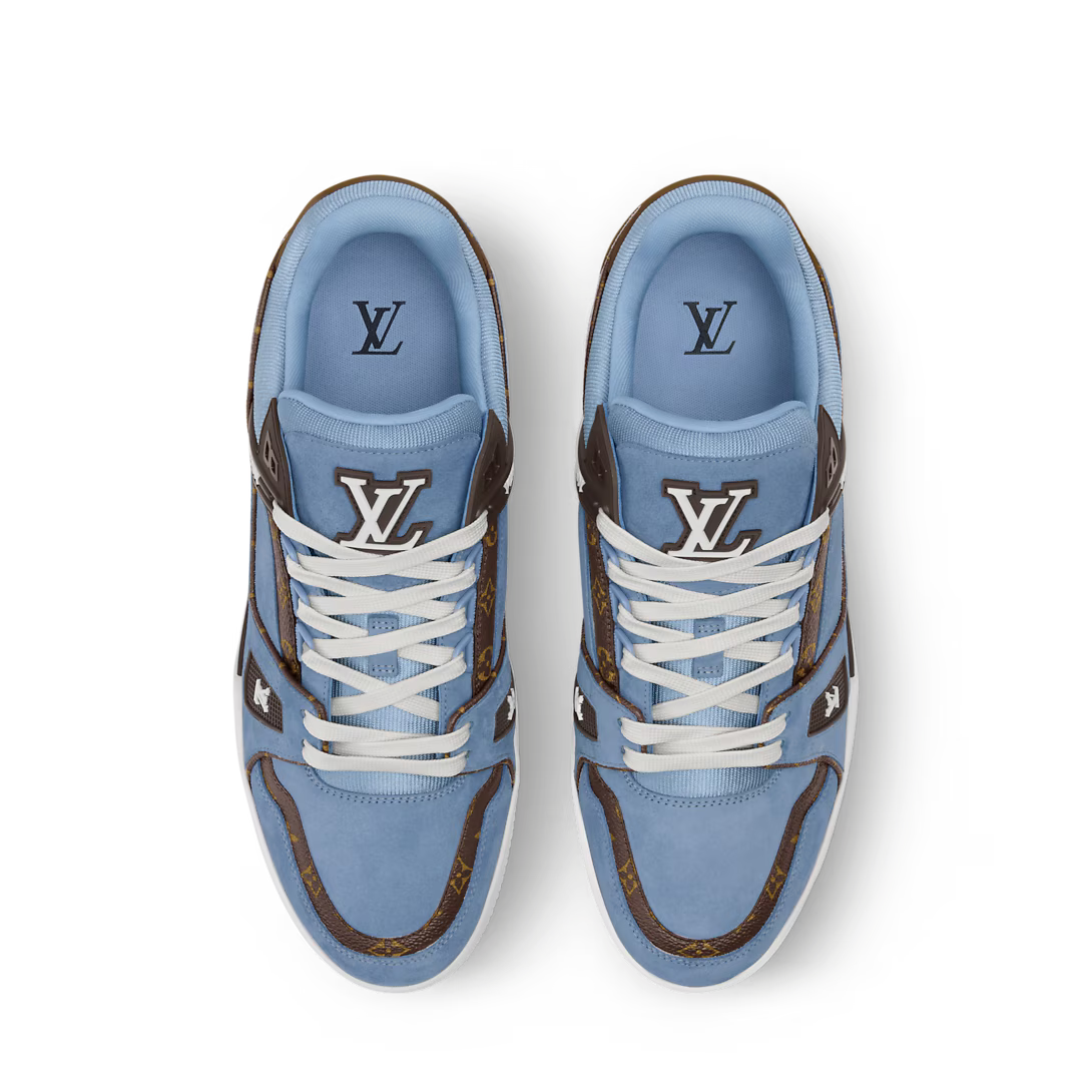 LV Trainer Sneaker Suede Calf Leather/Monogram Canvas Blue