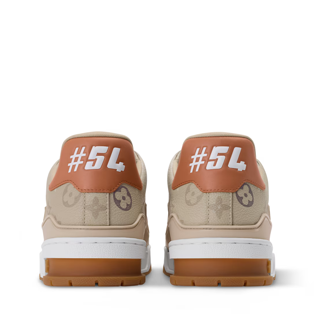 LV Trainer Sneaker Monogram Surplus Grained Calf Leather Beige