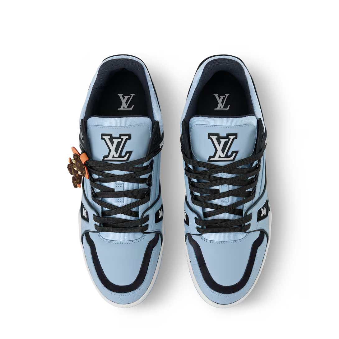 LV Trainer Sneaker Leather/Monogram-Embossed Calf Leather Blue
