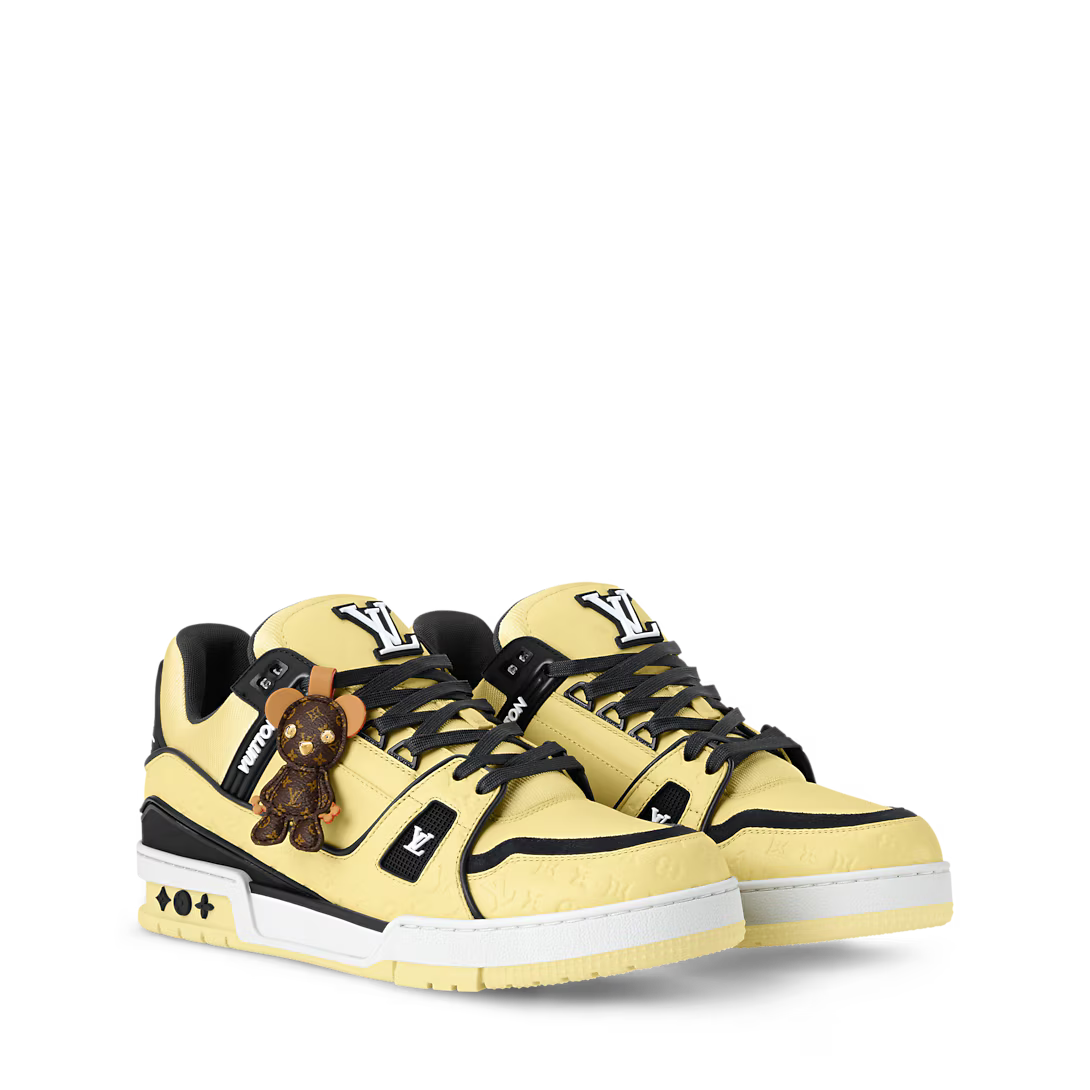 LV Trainer Sneaker Leather/Monogram-Embossed Calf Leather Yellow