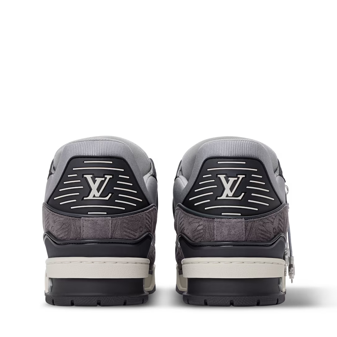 LV Trainer Sneaker Plain calf leather/Suede Calf leather Noir Gris