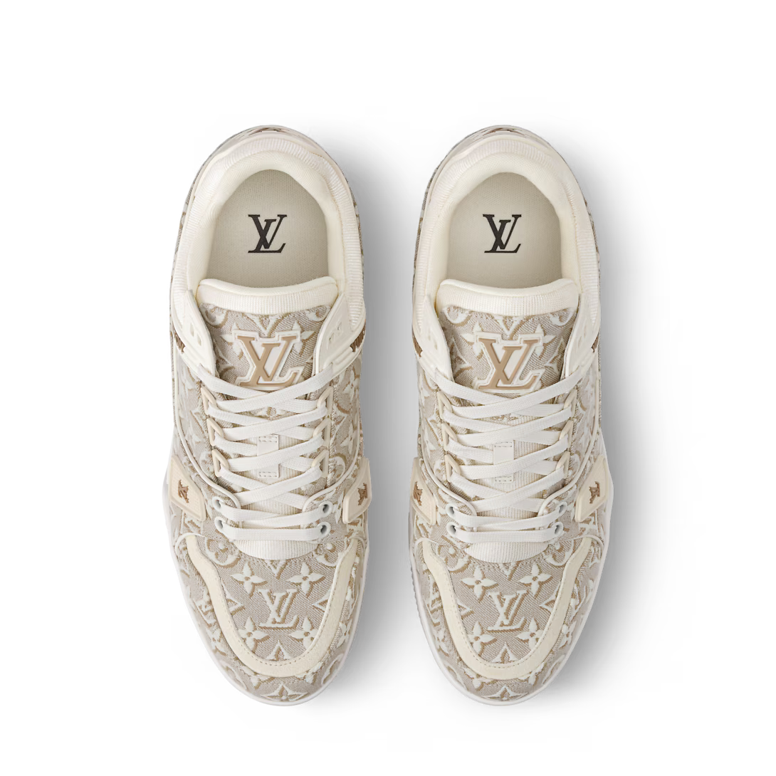 LV Trainer Sneaker Monogram Jacquard Beige