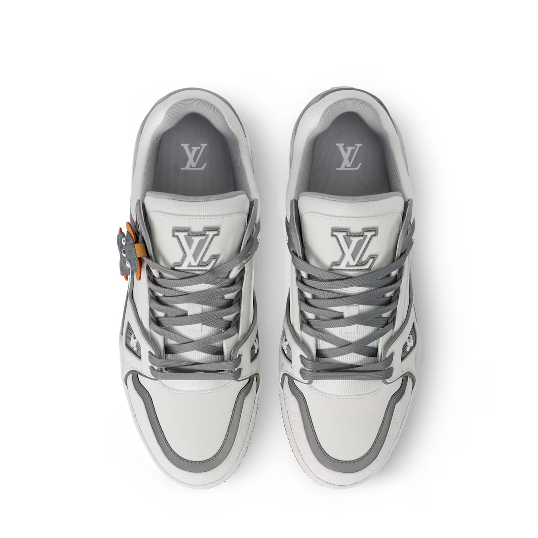 LV Trainer Sneaker Leather/Monogram-Embossed Calf Leather White