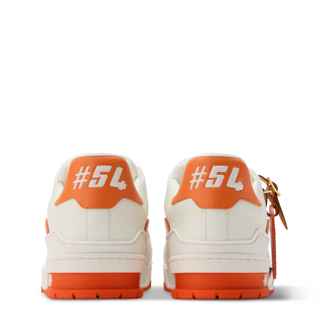 LV Trainer Sneaker Grained Calf Leather Orange