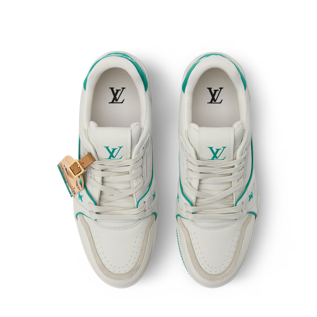 LV Trainer Sneaker Grained Calf Leather Blue