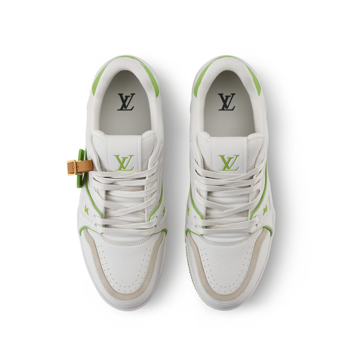 LV Trainer Sneaker Grained Calf Leather Green