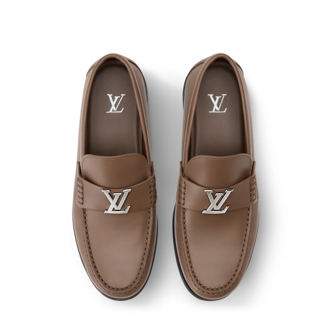 LV Major Loafer Aged Calf Leather Taupe