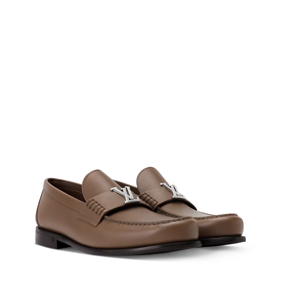 LV Major Loafer Aged Calf Leather Taupe