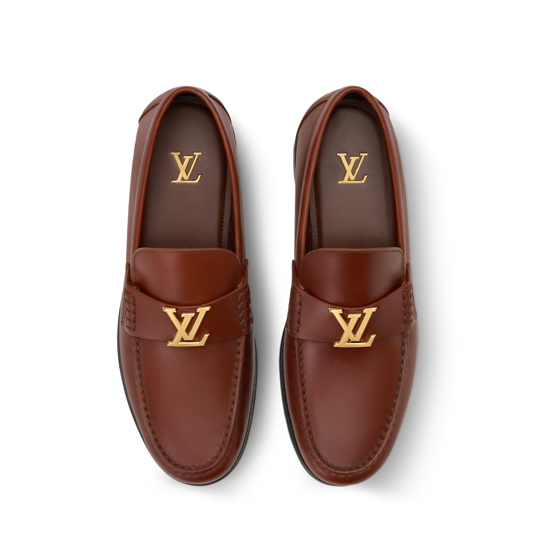 LV Major Loafer Aged Calf Leather Chataigne