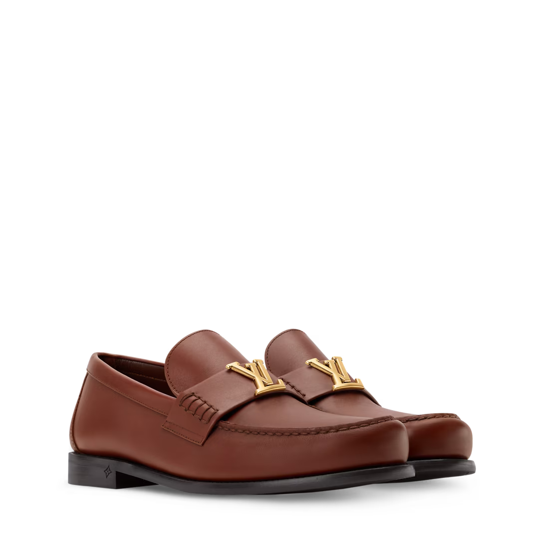 LV Major Loafer Aged Calf Leather Chataigne