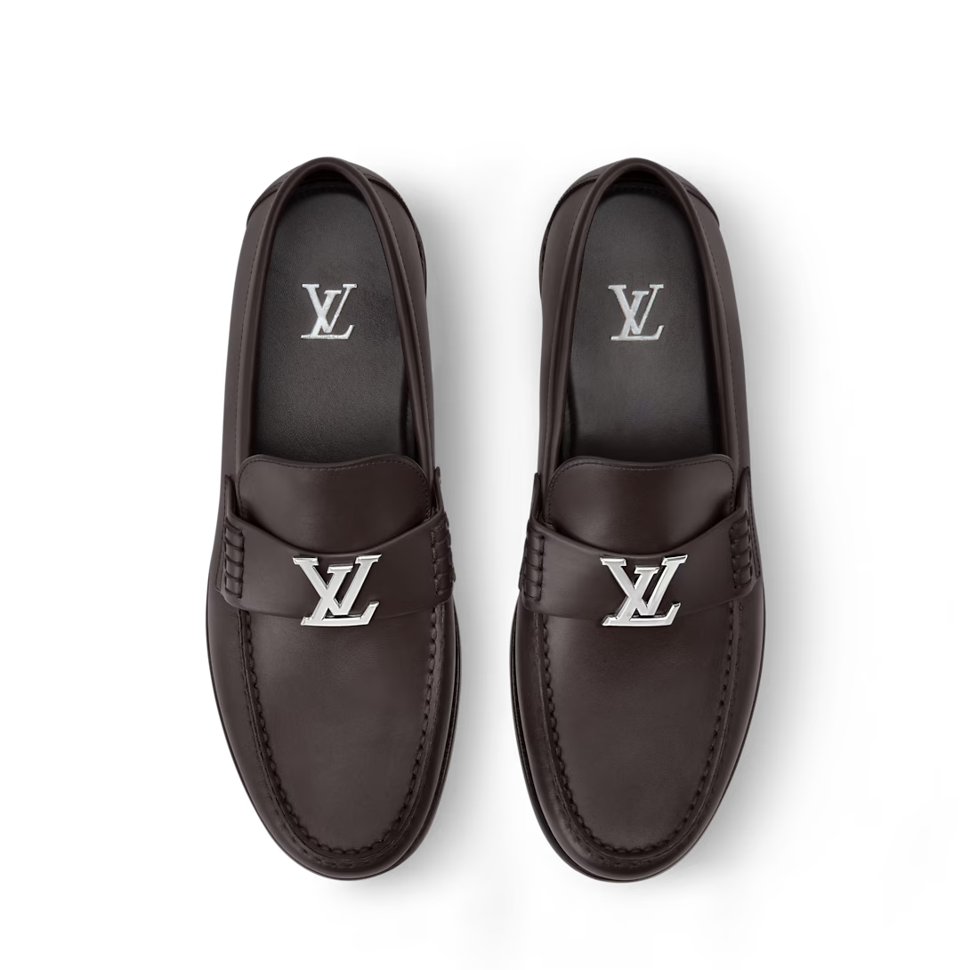 LV Major Loafer Aged Calf Leather Marron