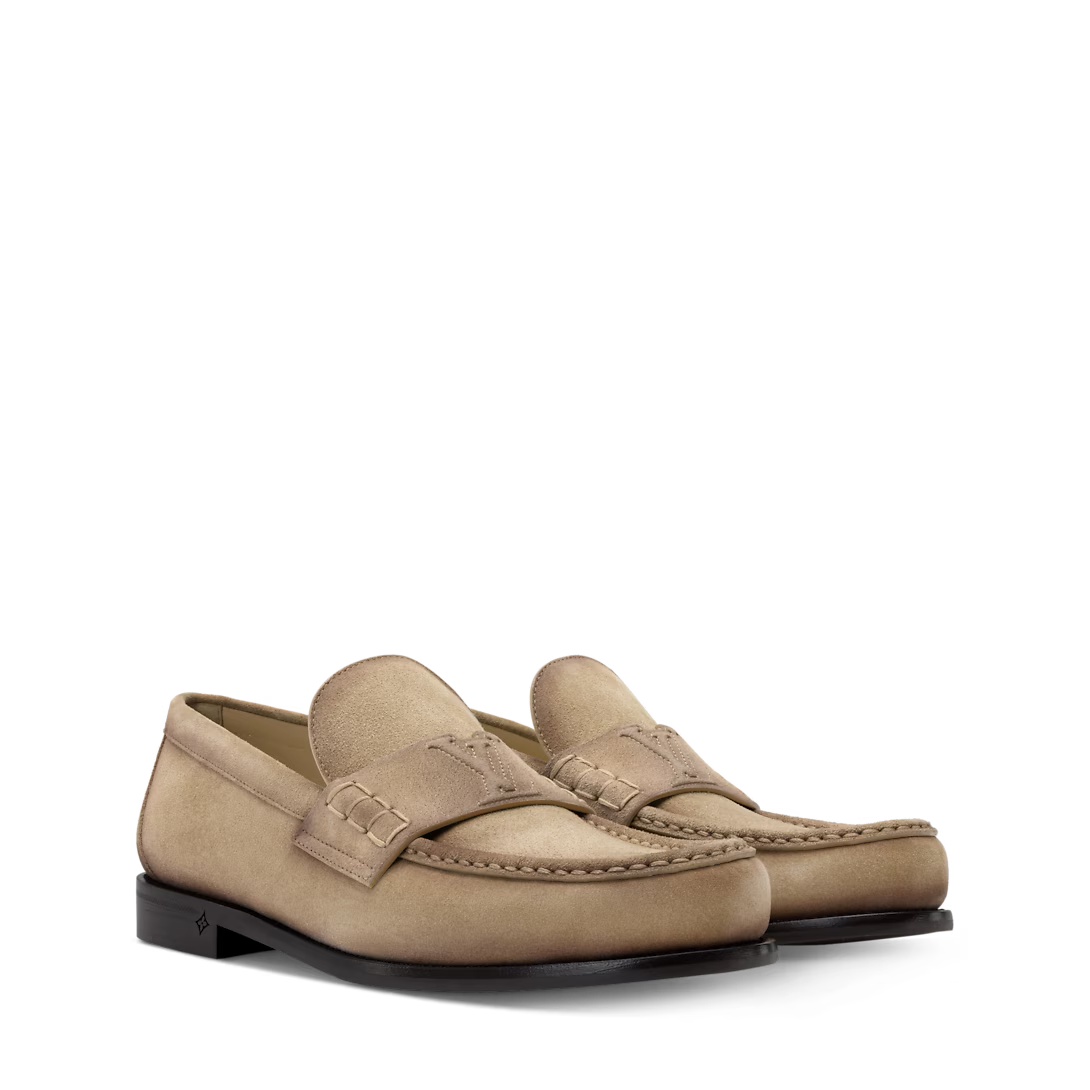 LV Major Loafer Suede Calf Leather Beige