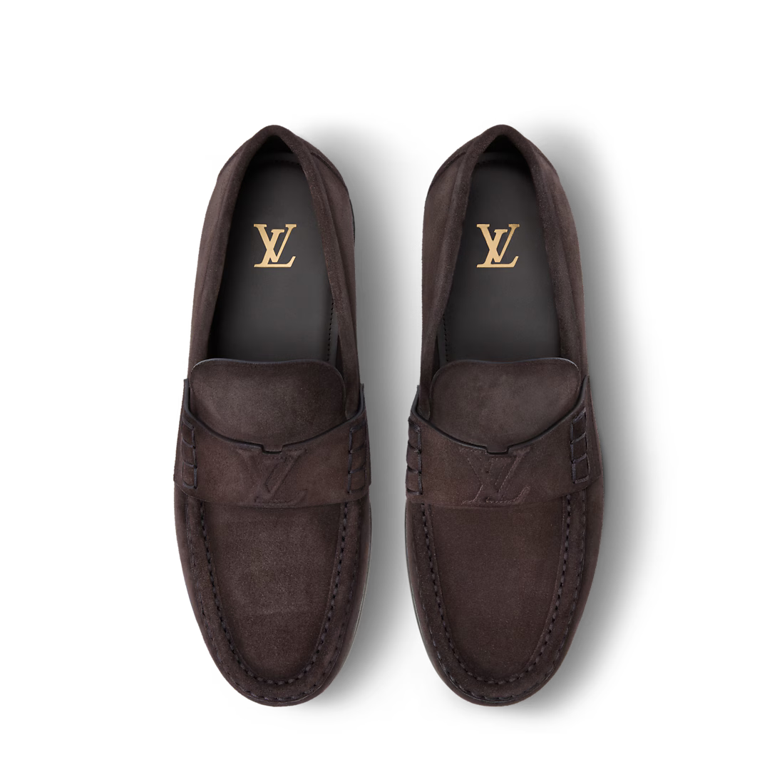 LV Major Loafer Suede Calf Leather Marron