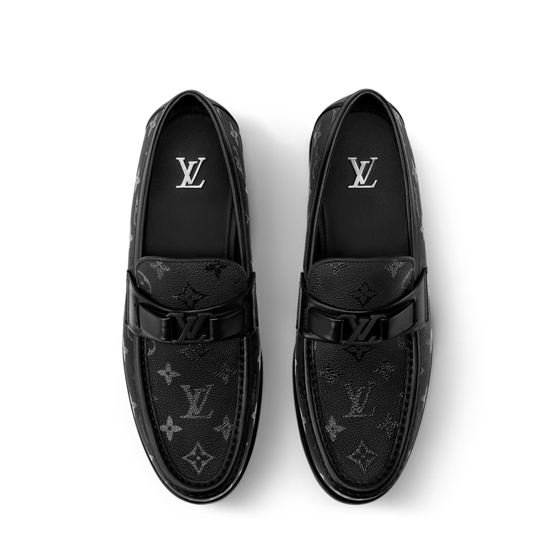 LV Major Loafer Monogram Grained Calf Leather Black