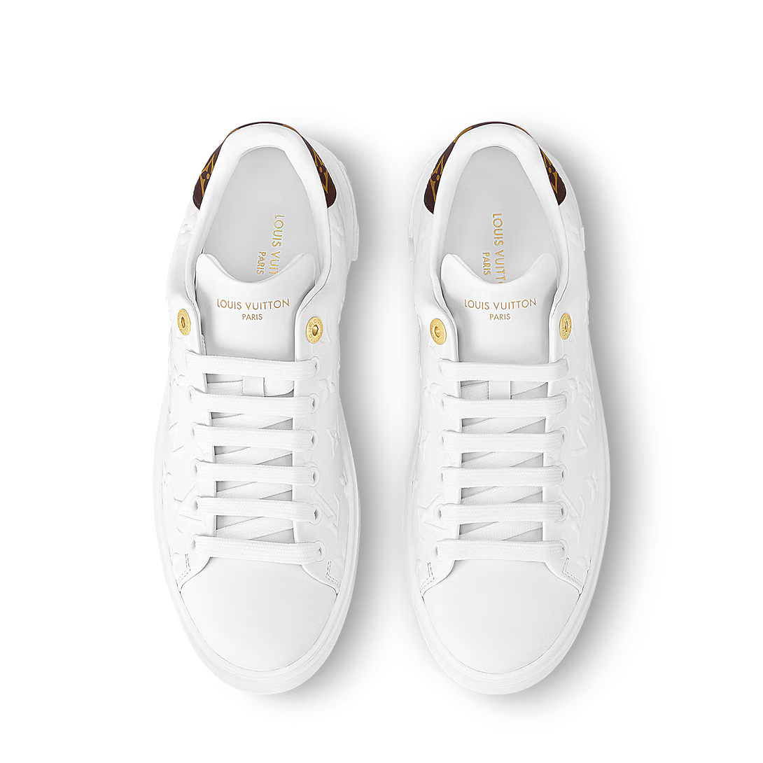 LV Time Out Sneaker White Debossed Calf Leather
