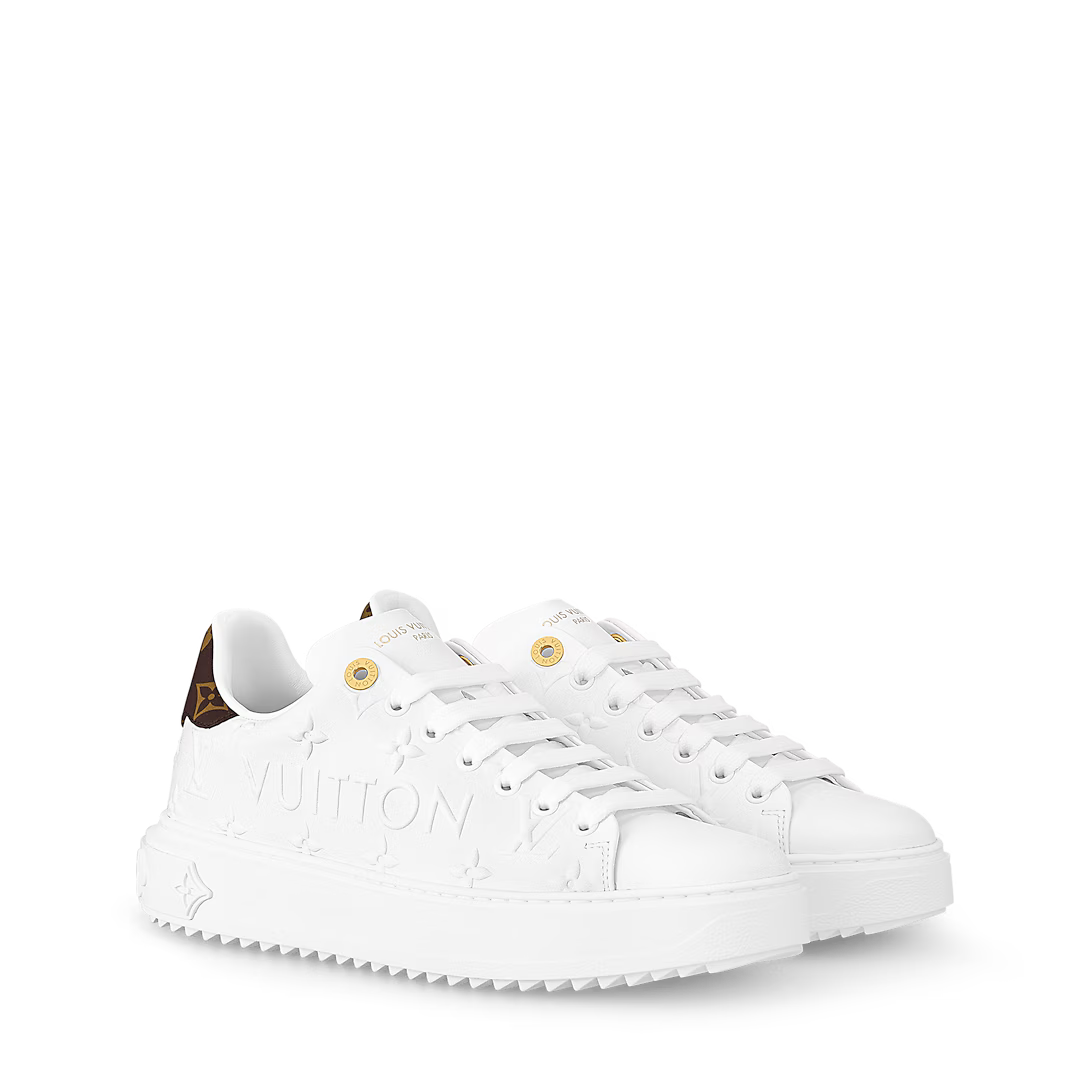 LV Time Out Sneaker White Debossed Calf Leather