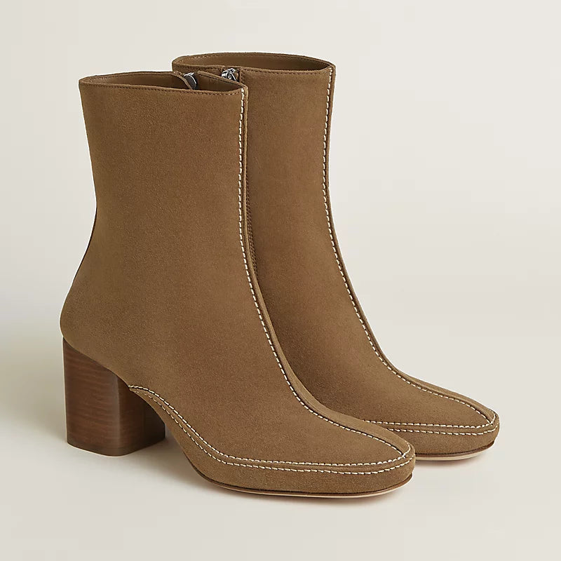 Hermes Maureen 70 Ankle Boot Brun Fumé