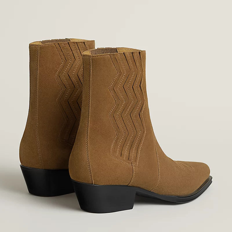Hermes Vegas 35 Ankle Boot Brun Fumé