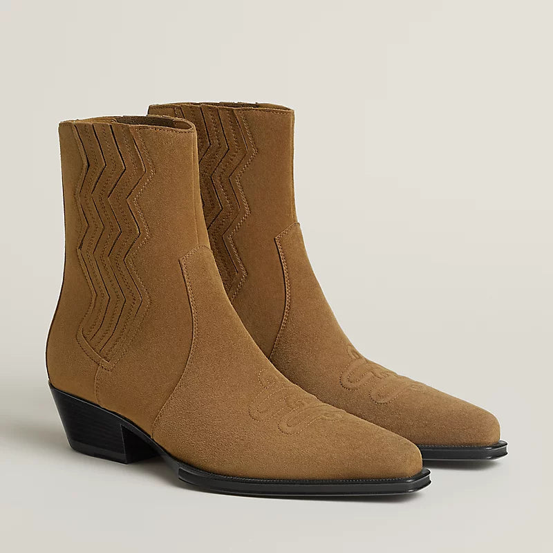 Hermes Vegas 35 Ankle Boot Brun Fumé