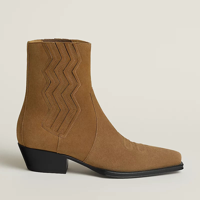 Hermes Vegas 35 Ankle Boot Brun Fumé