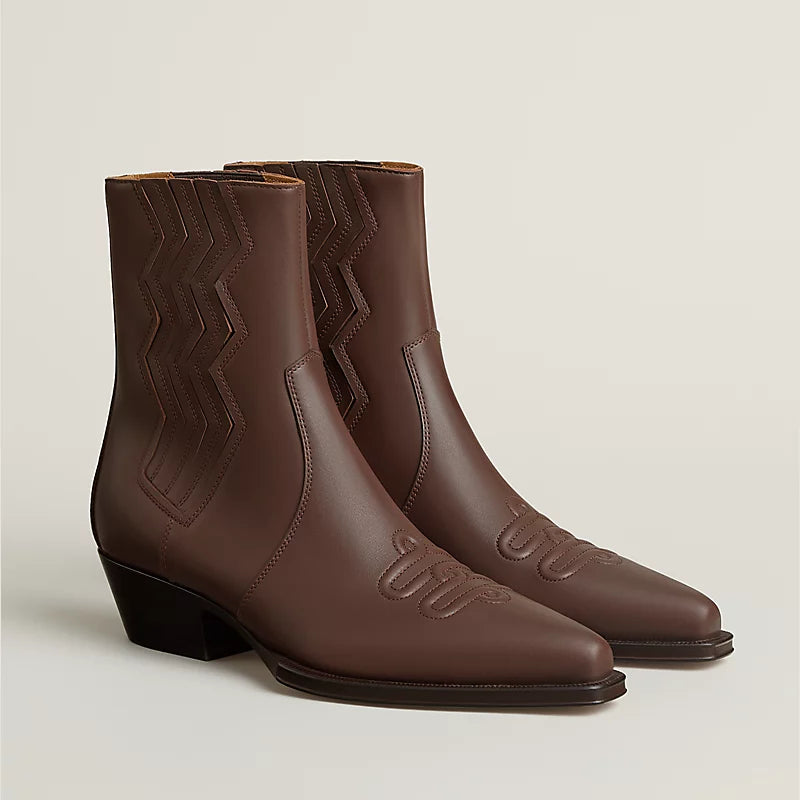 Hermes Vegas 35 Ankle Boot Chocolate