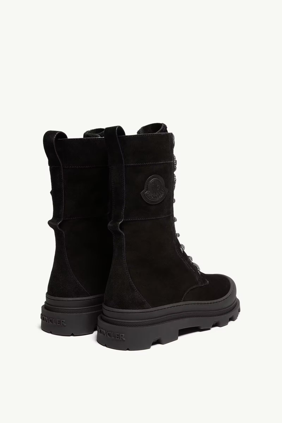 Vera High Suede & Shearling Lace-Up Women’s Boots Black